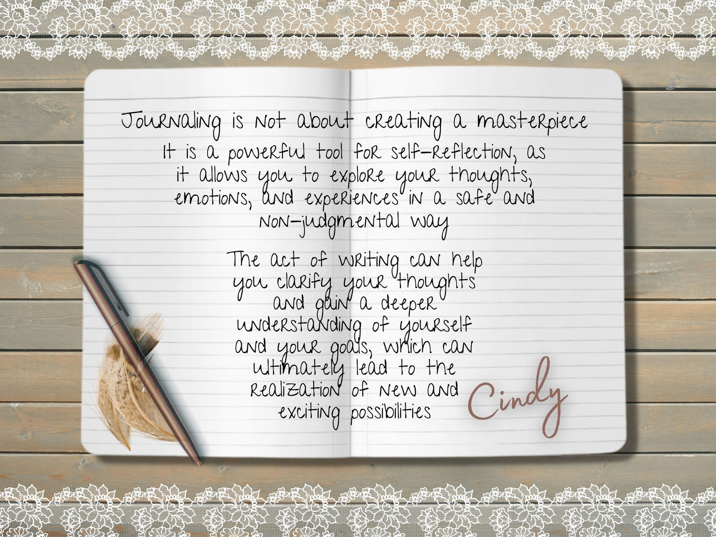 A blank journal with crisp, white pages waiting to be filled with thoughts, ideas, and creativity.