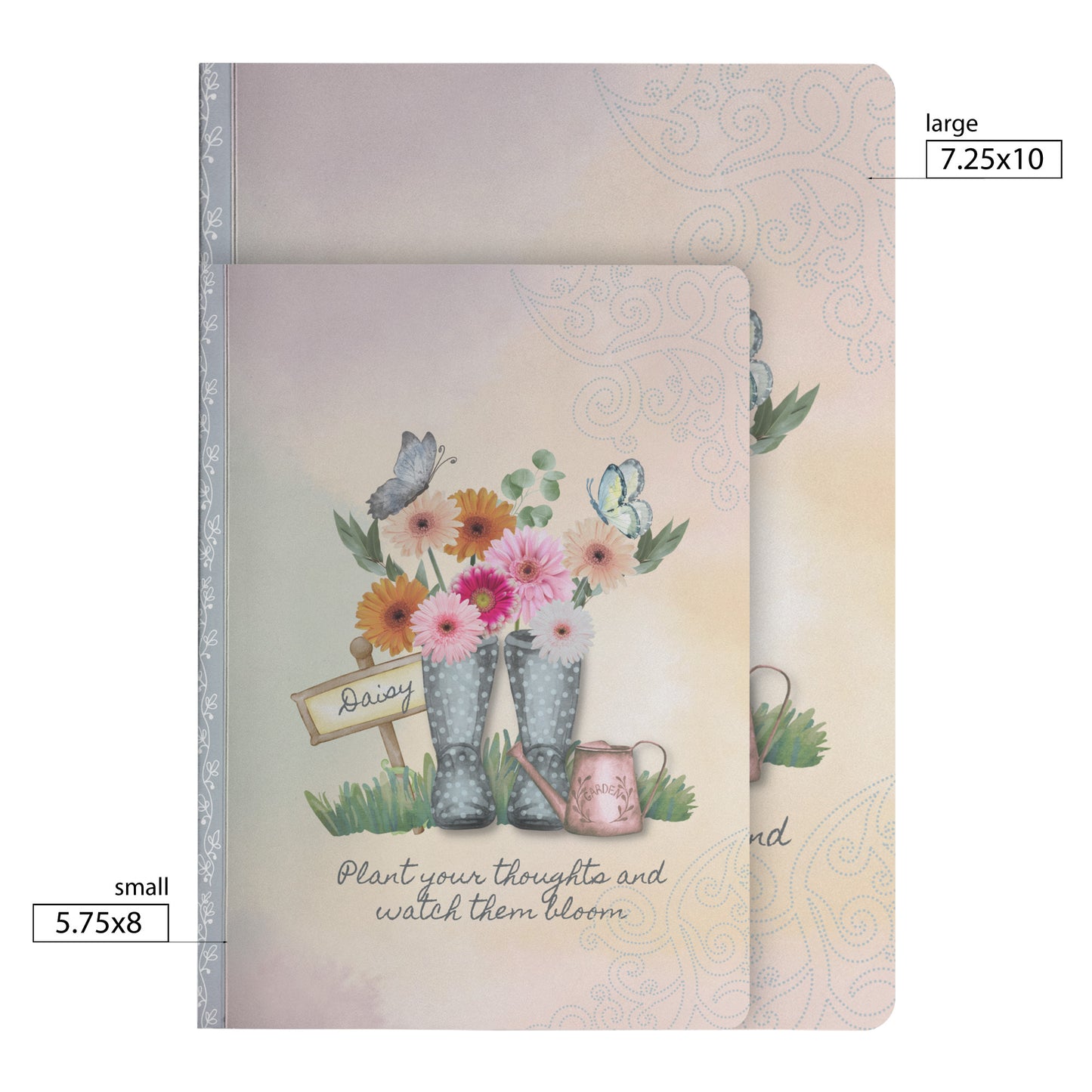Daisy and Butterfly Garden Journal Sizes