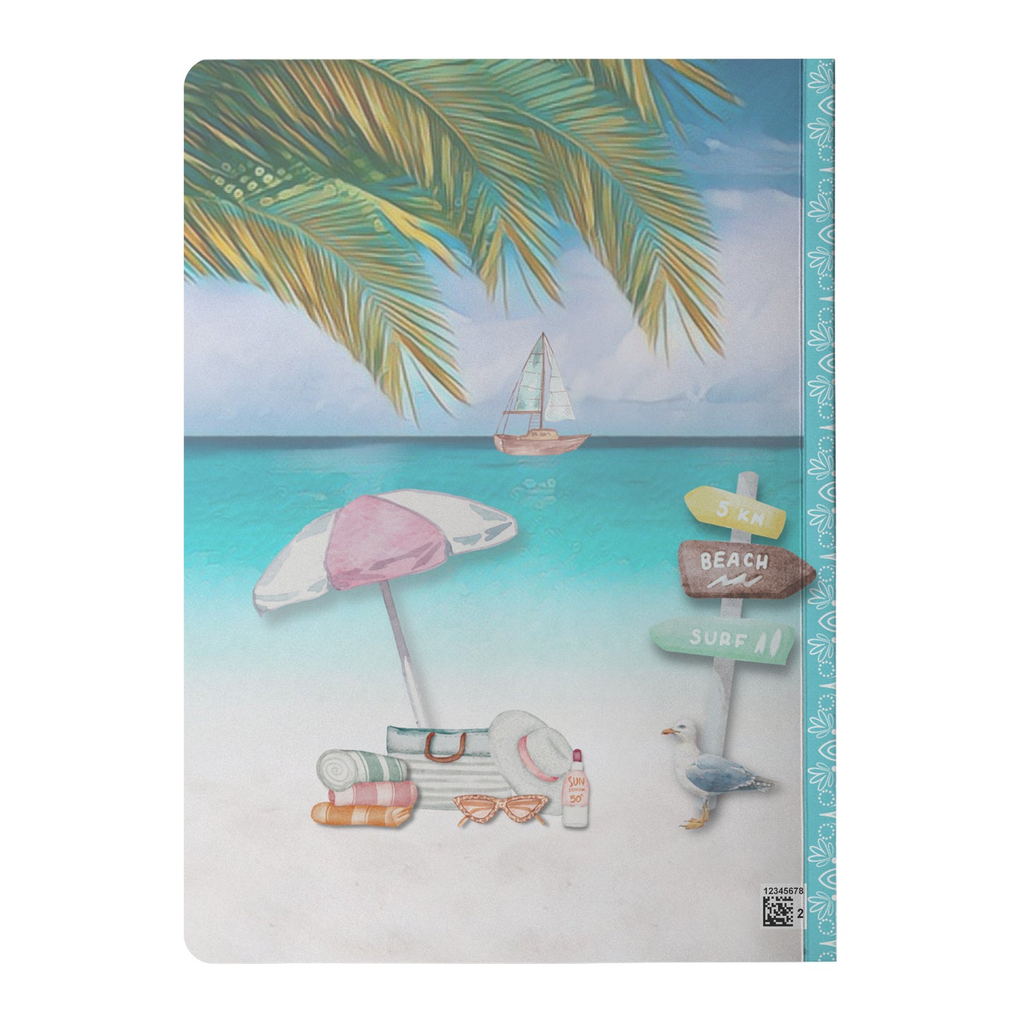 Let The Waves Carry Your Worries Away Journal Back Cover