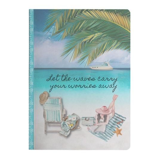 Let The Waves Carry Your Worries Away Journal Front Cover