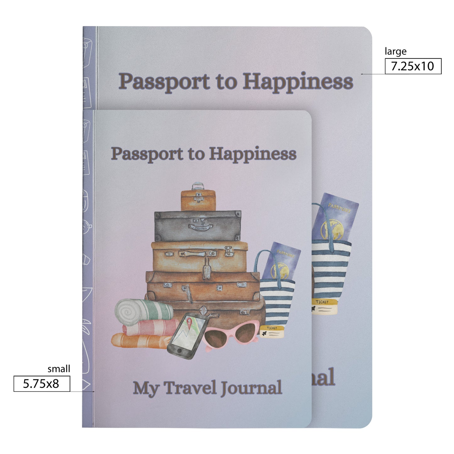 Passport to Happiness Travel Journal Sizes